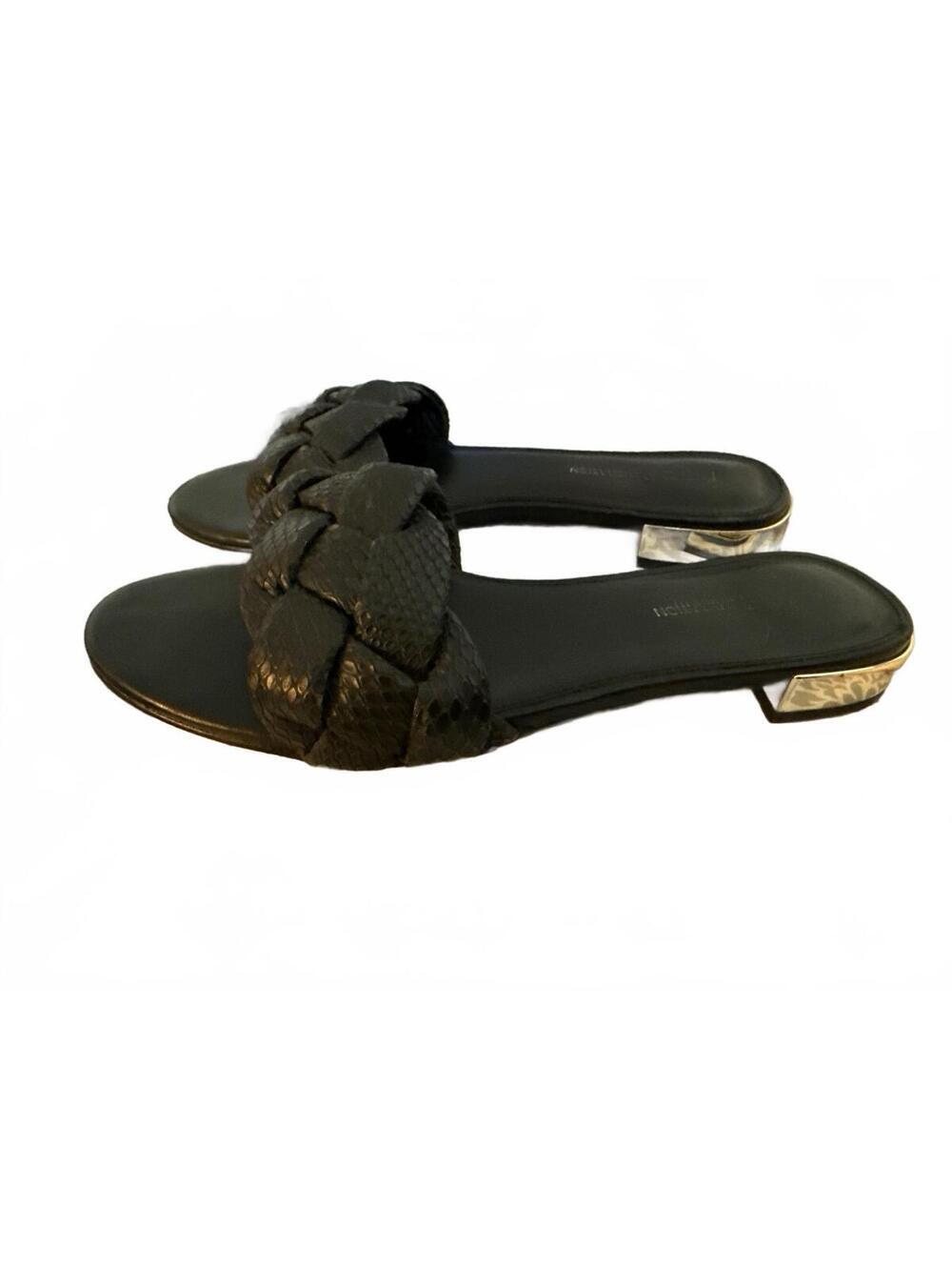 BCBGeneration Marlino Black Braided Slip-On Sandals Women's Size 8